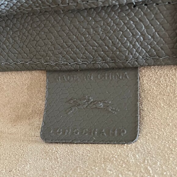 LONGCHAMP Medium Roseau Leather Top Handle Bag - Turtle Dove Grey - Authentic - Picture 12 of 17